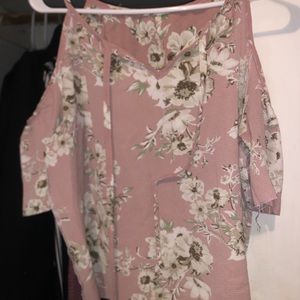 Flowered off the shoulder shirt